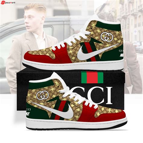 green and red splatter gucci nikes|Gucci running shoes.